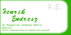 henrik endresz business card